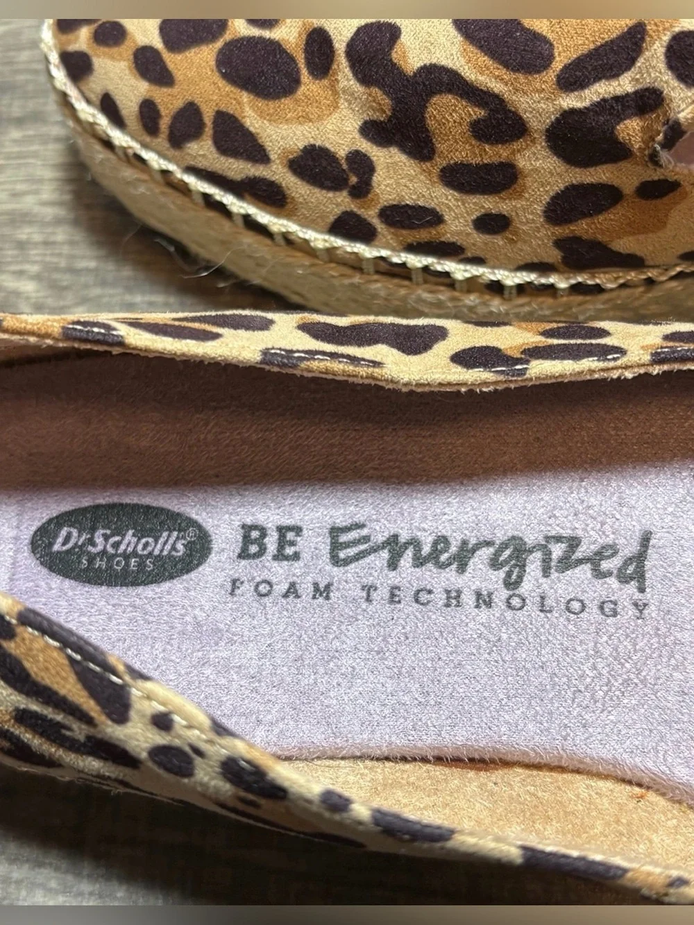 Dr. Scholl's Leopard Print Espadrille Slip-Ons - Tan/Black